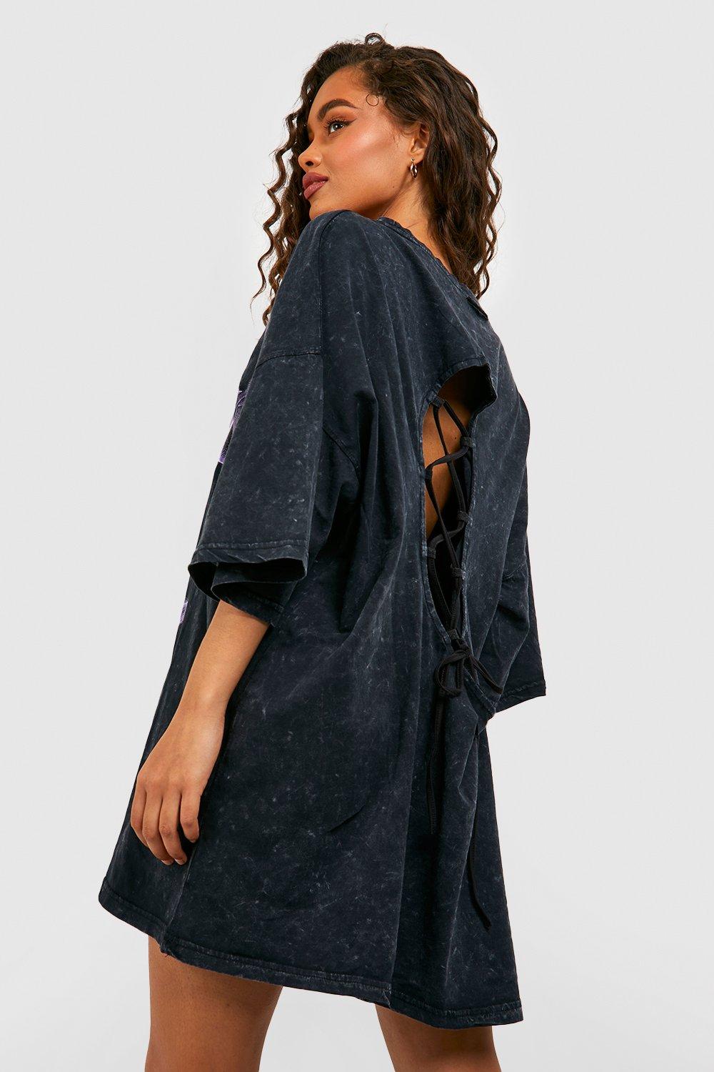 Distressed oversized best sale t shirt dress